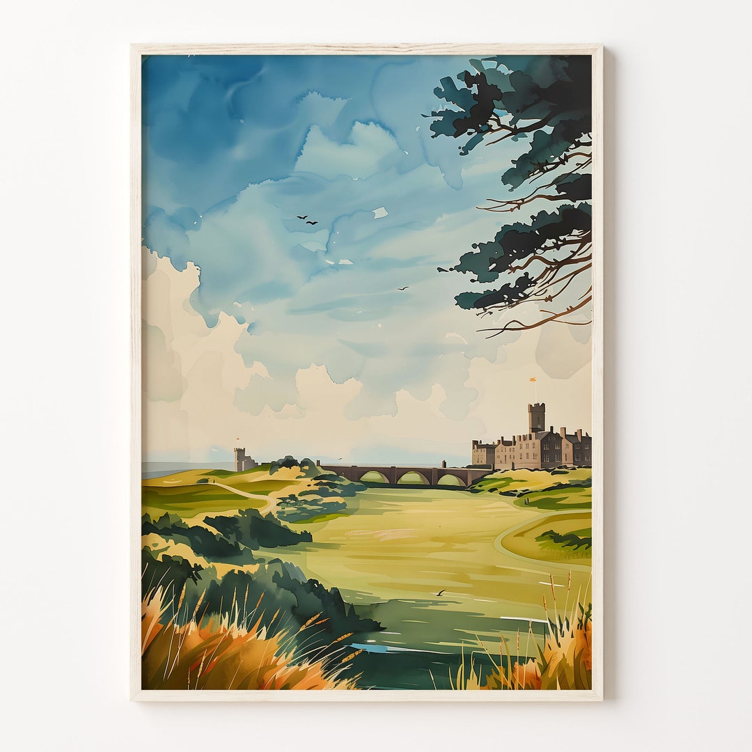 St Andrews Golf Club Watercolor Print: Scotland Wall Art - Etsy
