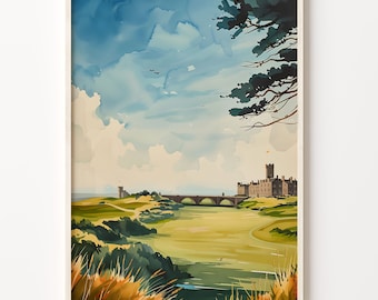 St Andrews Golf Club Watercolor Print: Scotland Wall Art