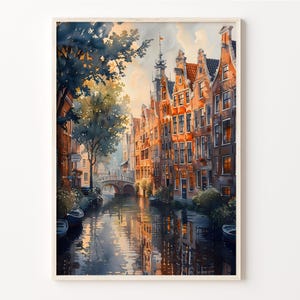 Niederlande Aquarell, Niederlande, Reise, Poster, Dekoration, Geschenk für Kunstliebhaber, C30-595