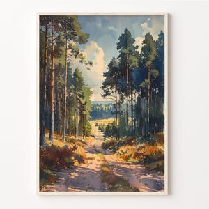 New Forest Aquarell, Wildtiere Poster, England Reise, Ponies, Geschenk, C30-707