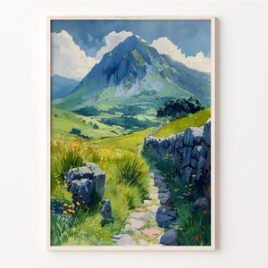 Brecon Beacons Watercolor Painting, Landscape Wall Art, Nature Poster, Home Decor, Art Print, Wall Hanging Gift, C30-510