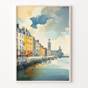 Waterford City Watercolor Painting: Irish Travel Poster