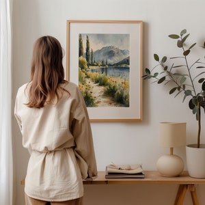 Lake Taupo Watercolor Print: New Zealand Travel Art image 4