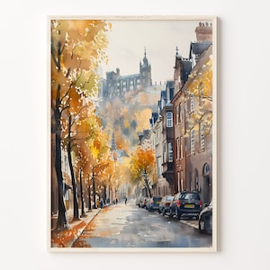 Cardiff Aquarell Malerei, Wales Wand Kunst, Cardiff Castle Poster, Reise-Druck, Wohnkultur, Geburtstagsgeschenk, Hochzeitsgeschenk, C30-45