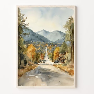 Flagstaff Watercolor Painting, Flagstaff Travel Poster, Arizona Wall Art, Flagstaff Art Print, Flagstaff Artwork, C30-431