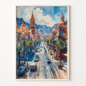 Las Vegas Watercolor Painting: City Skyline Art Print image 1