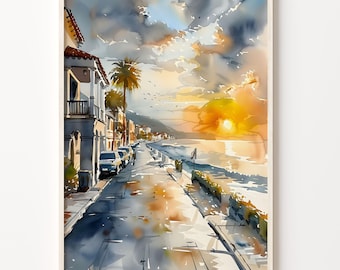 Mississippi Watercolor Painting: Retro Travel Art Print
