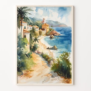 Acuarela de San Juan, póster de Puerto Rico, arte mural de viaje, impresión de acuarela, pintura de Puerto Rico, C30-82