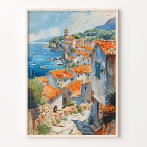Kroatien Aquarell, Wandkunst, Kroatien Poster, Home Décor, Kroatien Reisedruck, Geschenk für Kunstliebhaber, C30-593