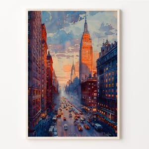 Aquarell, New York Wandbild, Reise Poster, Druck, Home Décor, Kunstliebhaber Geschenk, New York State Print, C30-553