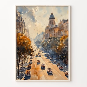 Watercolor Painting, Sofia Travel Wall Art, St. Alexander Nevsky Cathedral Poster, Bulgaria Home Décor, Art Print, C30-528