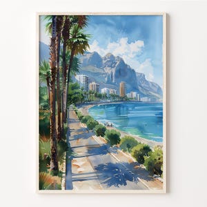 Costa Blanca Watercolor Painting, Wall Art, Costa Blanca Poster, Home Décor, Costa Blanca Print, Spain Art Gift, C30-756