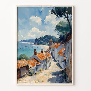 Sidmouth Watercolor Painting, Travel Print, Wall Art, Sidmouth Poster, Home Décor, Art Lover Gift, England Art, C30-647