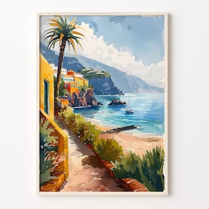 Canary Islands Watercolor Painting: Spain Travel Poster