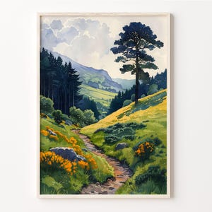 Watercolor Painting, Peak District Wall Art, Landscape Poster, Nature Enthusiast Gift, Home Decor Print, C30-508