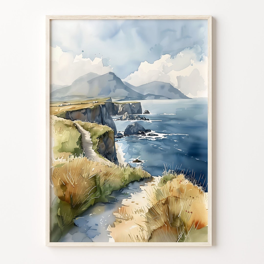 Dingle Ireland Watercolor Print: Coastal Irish Landscape Art - Etsy