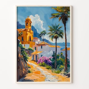 Gran Kanaria Aquarell Malerei, Reise, Wand Kunst, Wohnkultur, Poster, Geschenk für Kunstliebhaber, Spanien, C30-757