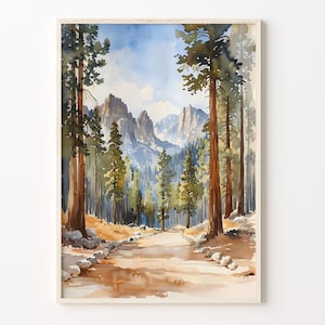 Sequoia Watercolor Painting, Sequoia Wall Art, National Park Poster, Sequoia Print, Watercolor Art, Sequoia Decor, C30-476