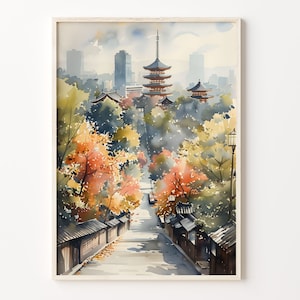 東京水彩画、日本の壁アート、東京ポスター、東京プリント、室内装飾、結婚祝い、誕生日プレゼント、C30-28