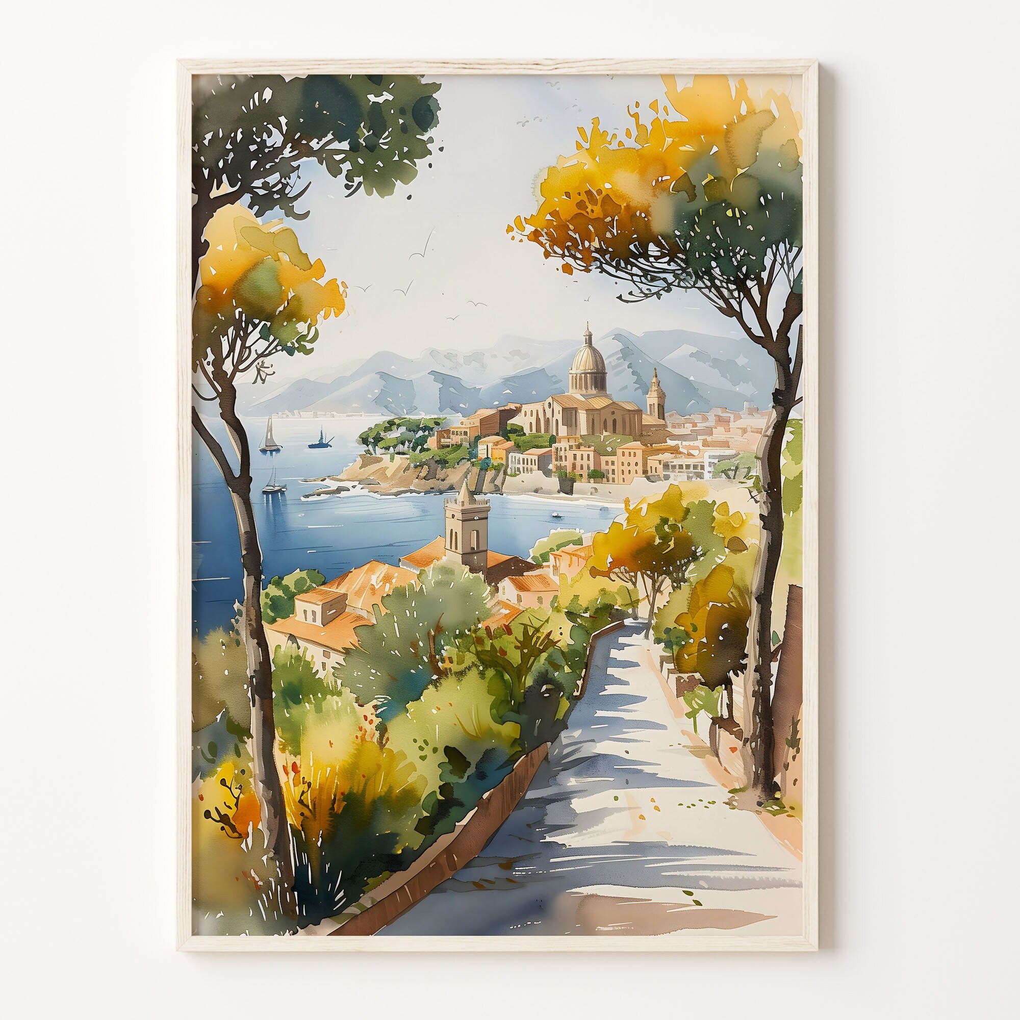 Barcelona Watercolor Painting, Sagrada Familia Wall Art, Spain Travel Poster, Watercolor Print, Art Print, Home Decor, C30-255