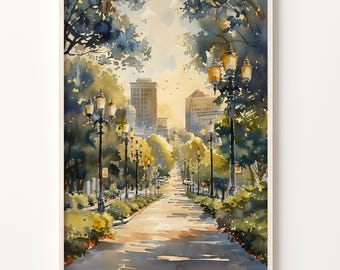 Augusta National Watercolor Print: Georgia Golf Course Wall Art
