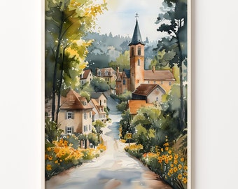 Augusta National Watercolor Print: Georgia Golf Course Wall Art