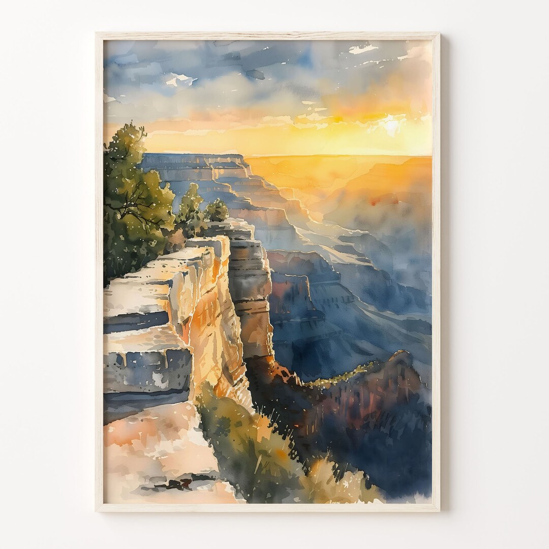 Grand Canyon Watercolor Painting: National Park Art Print - Etsy