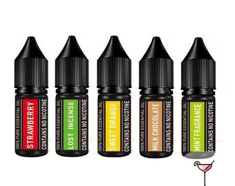 Set of 5 cocktail bubble gun flavors - strawberry, incense, orange, milk chocolate and mint