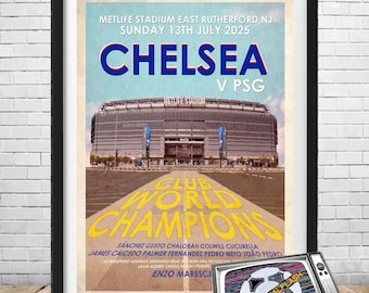 Chelsea FC World Champions Retro Art Print