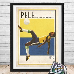 PELE Retro style illustrated art print A3 or A4 size