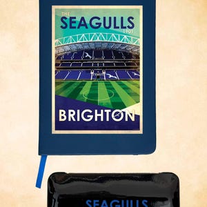 BRIGHTON and Hove Albion FC retro style A5 Note Pad and Free Pen Set