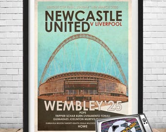 Zwycięzcy Pucharu Ligi Newcastle United 2025 – wydruk retro (A3/A4)