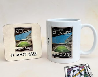 Juego de taza y posavasos St James' Park del NEWCASTLE UNITED