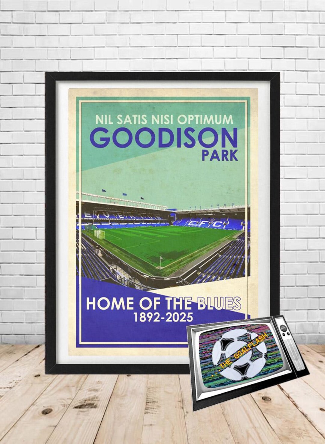 GroundDesigns Everton FC - Mappa artistica dello stadio Goodison Park, formato A3, stampa EFC