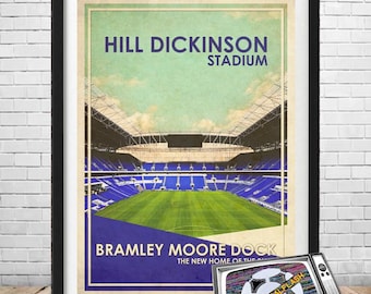 EVERTON FC Bramley Dock Hill Dickinson illustrierter Druck A1 A2 A3 oder A4 UNGERAHMT