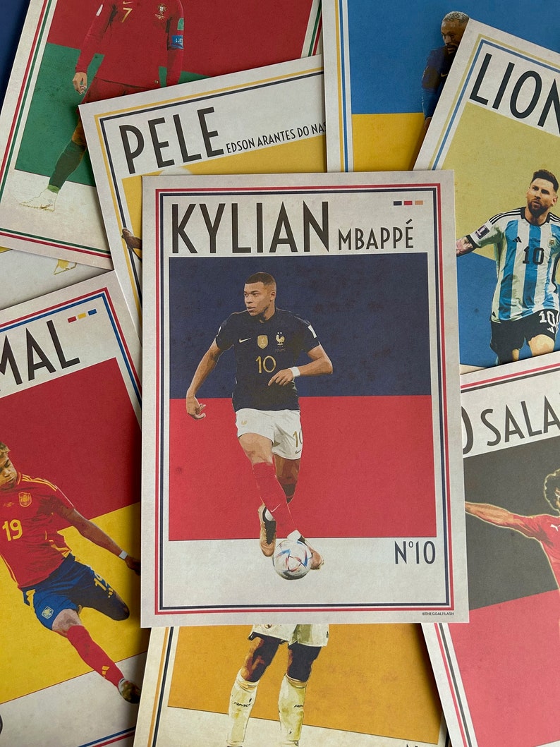 KYLIAN MBAPPE Retro Style Illustrated Print A3 or A4 Size - Etsy
