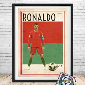 CRISTIANO RONALDO retro style illustrated art print A3 or A4 size