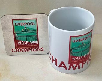 CHAMPIONS LIVERPOOL FC 2025  Mug and Coaster set