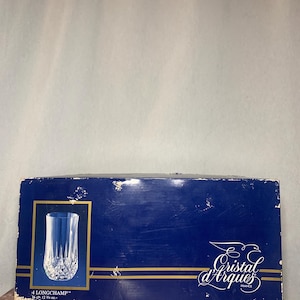 Vintage Set Of 4 Cristal d’Arques France LongChamp Glasses In Box