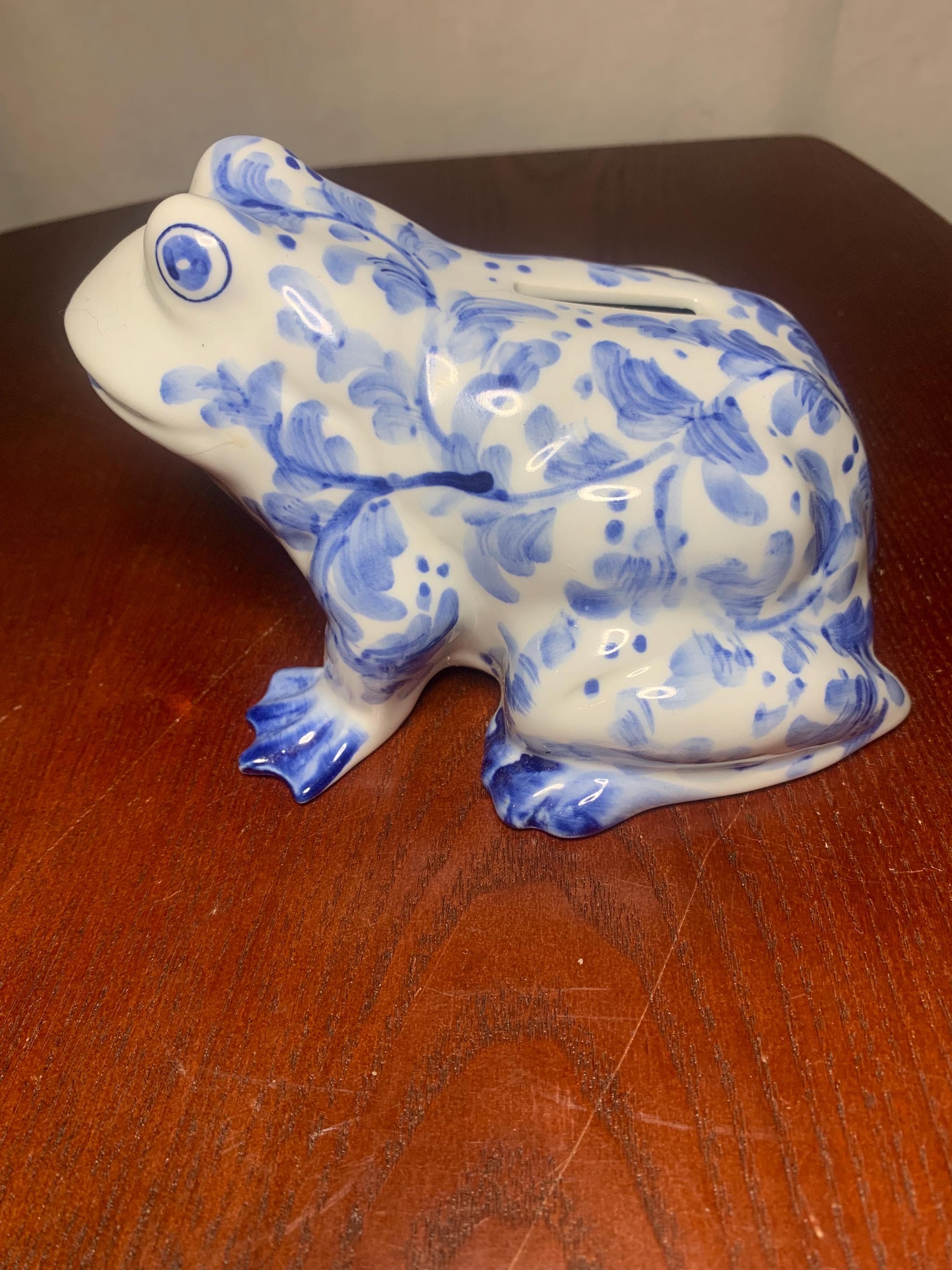 Blue Porcelain Frog - Etsy