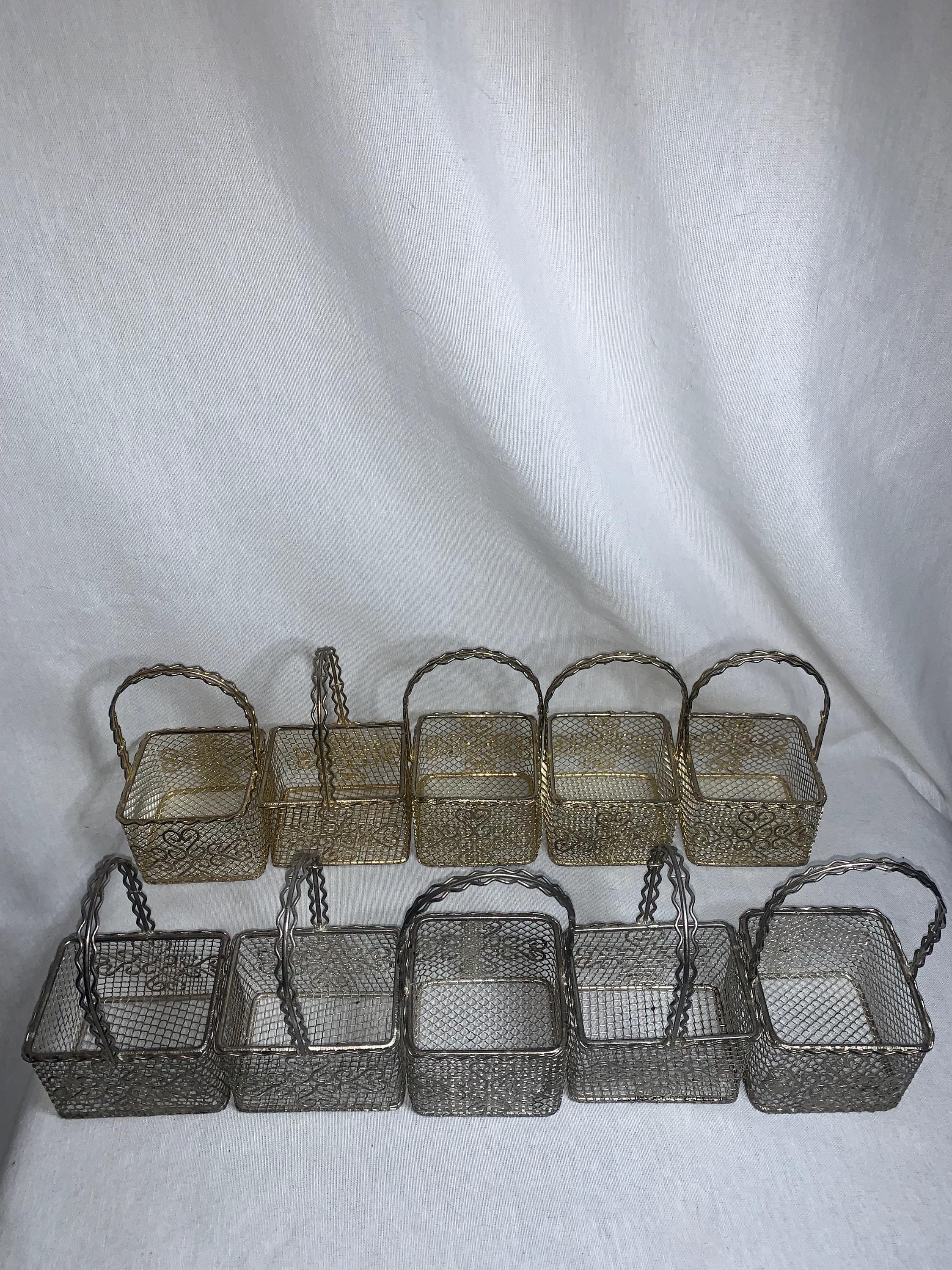 ヴィンテージミニゴールド＆シルバーメッキバスケット - Etsy 日本
