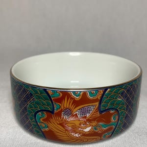 Vintage Japanese Saji HandPainted Porcelain Dragon Bowl/Dish