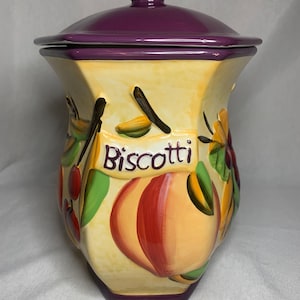 Vintage Nonni’s Biscotti HandPainted Cookie Jar