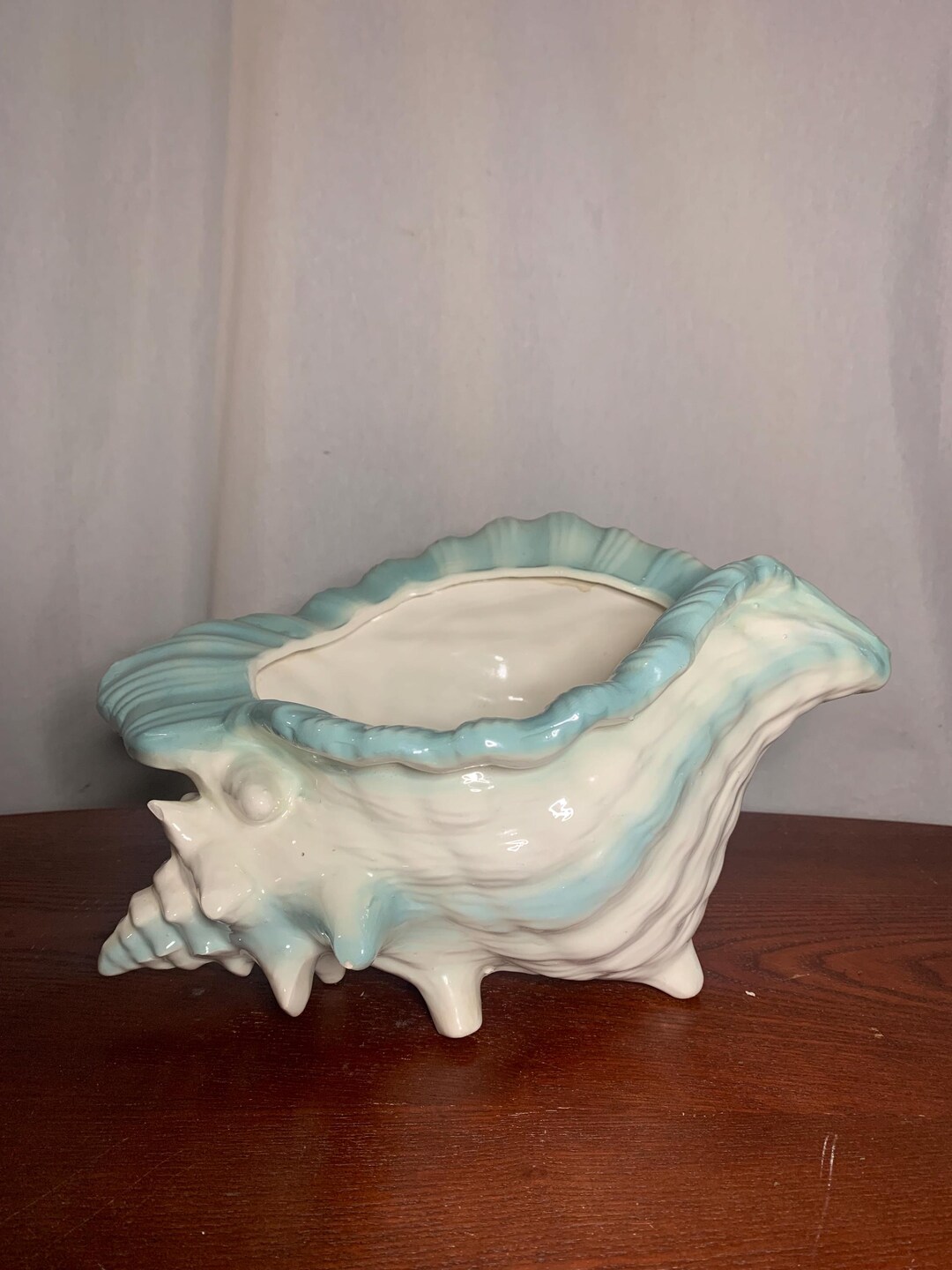 Vintage Porcelain Conch Shell Cachepot/planter - Etsy