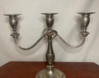 Vintage Ornate Silverplated Twisted Three Arm Candelabra