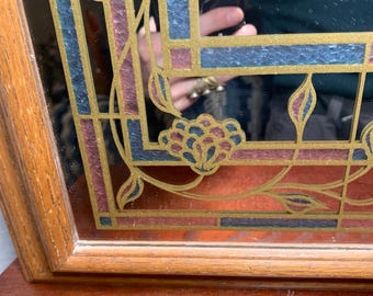 Vintage 1980's Windsor Art Faux Stained Glass Mirror 35”X21” - Etsy