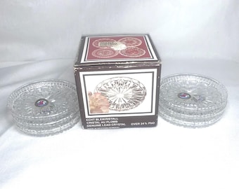 Vintage ECHT Beikristall West Germany Lead Crystal Coasters. (Set of six)