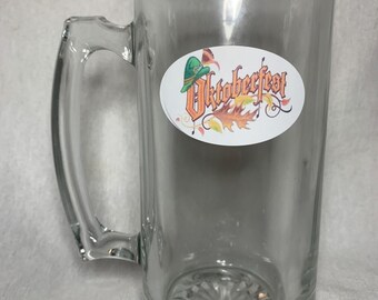 Vintage Oktoberfest Bierkrug aus Glas