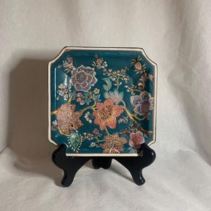 Vintage Andrea By Sadek 8” Square Floral Plate