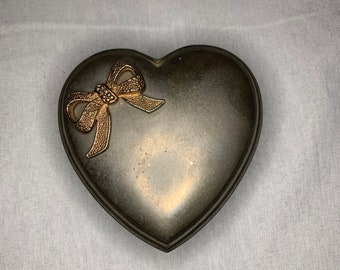 Vintage SilverPlated HeartShaped Jewelry Box